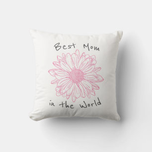 Beste Mutter der Welt Rosa Floral Kissen