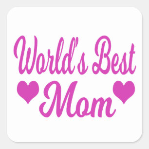 Beste Mutter der Welt Rosa Quadratischer Aufkleber