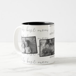 Beste Mutter der Welt Schwarz-Weiß-Fotos Zweifarbige Tasse