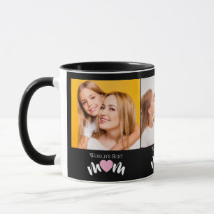 Beste Mutter der Welt Süßes Herz Elegantes Schwarz Tasse