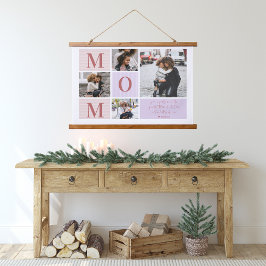 beste Mutter | Farbblockfoto-Collage Wandteppich Mit Holzrahmen