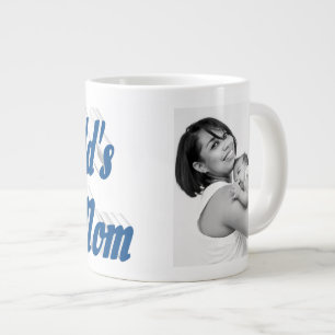 Beste Mutter Foto Meer Blau Text Jumbo-Tasse
