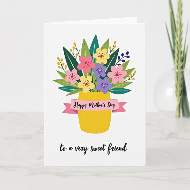 Beste Mutter Fröhliche Florale Karte (Vorderseite)