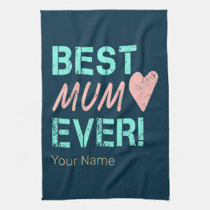 Beste Mutter für Vintage Mama Herz für Muttertag Geschirrtuch