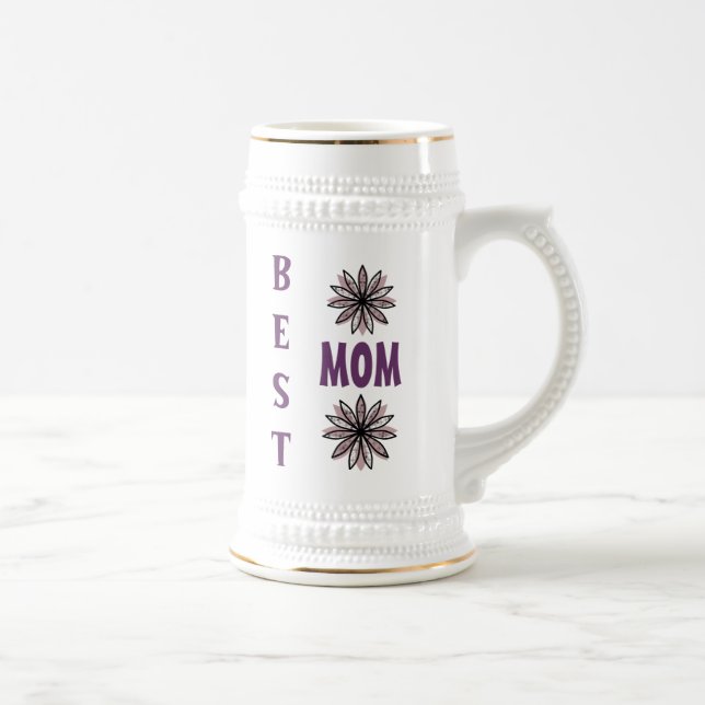 Beste Mutter Geschenk stein Bierglas (Rechts)