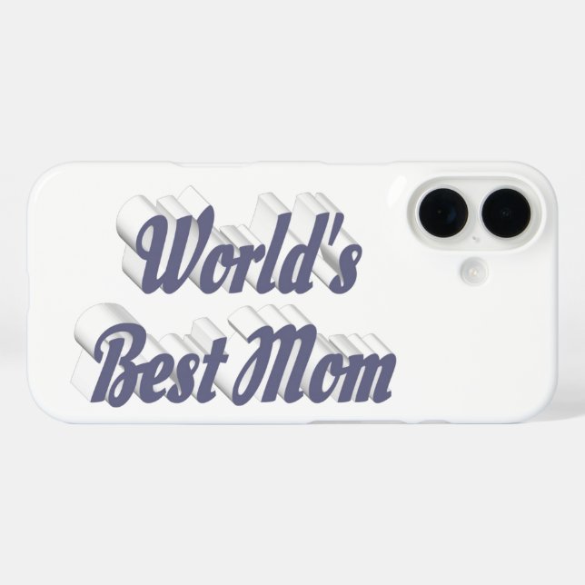 Beste Mutter grauer Text iPhone 16 Hülle (Rückseite (Horizontal))