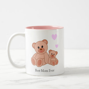 Beste Mutter & Herzen auf weißer zweifarbiger Kaff Zweifarbige Tasse