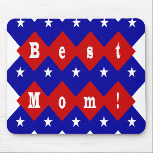 Beste Mutter in patriotischer Diamantform Mousepad