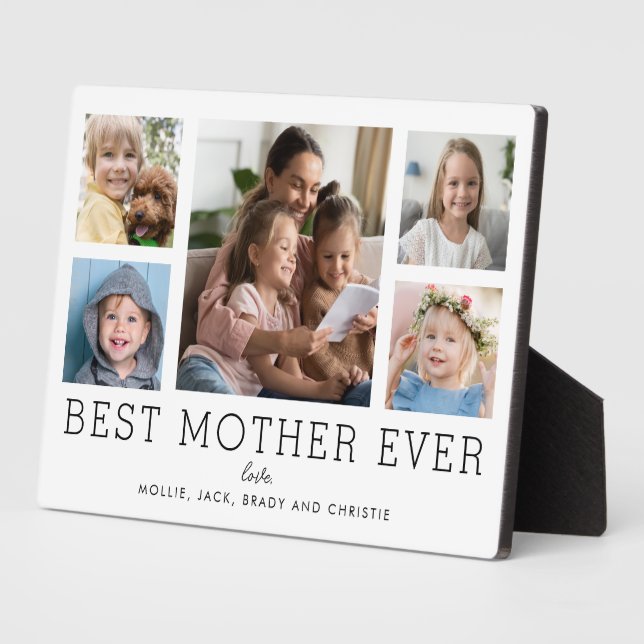 Beste Mutter je 5-Foto Collage Kinder kundenspezif Fotoplatte (Seite)