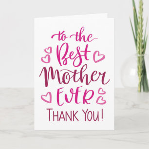 Beste Mutter je Danke, Typografie in Rosa Karte