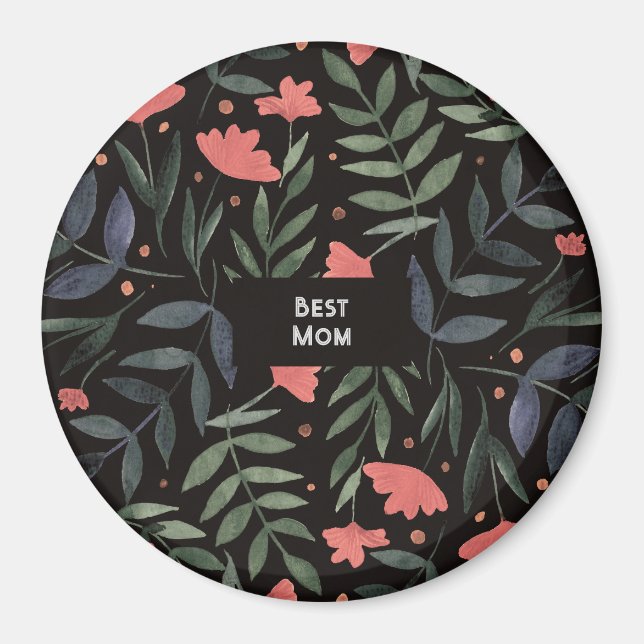 Beste Mutter je eleganter Retro-Zaubergarten Magnet (Vorne)