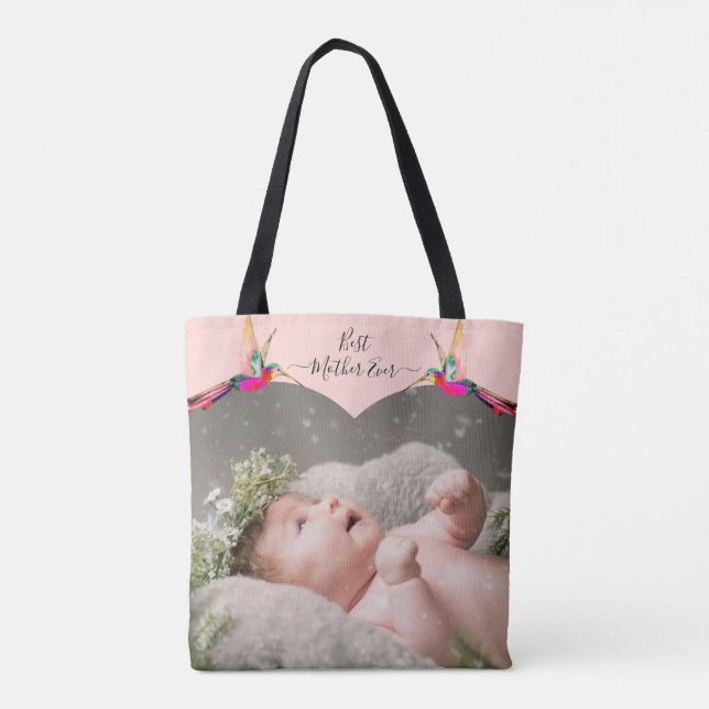 Beste Mutter je! Foto Hummingbird Tasche (Rückseite)