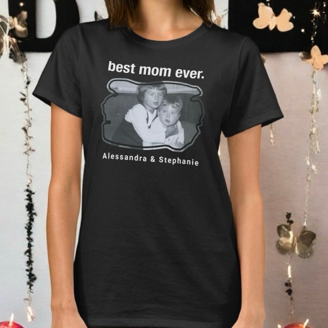 Beste Mutter je Foto Keesenake individuelle Name S T-Shirt (Von Creator hochgeladen)