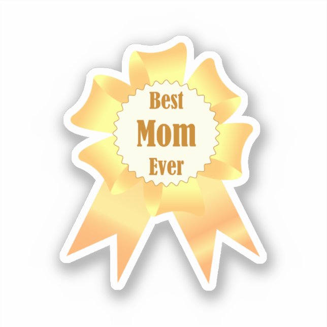 Beste Mutter je Golden Sieger Band Aufkleber (Vorderseite)