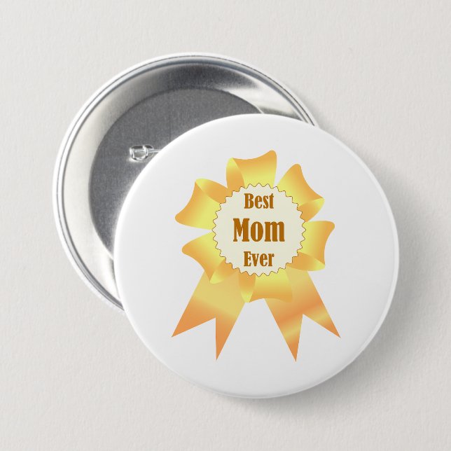 Beste Mutter je Golden Sieger Band Button (Vorne & Hinten)