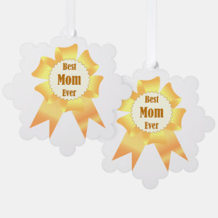 Beste Mutter je Golden Sieger Band Ornament Karte