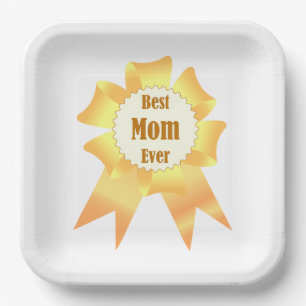 Beste Mutter je Golden Sieger Band Pappteller