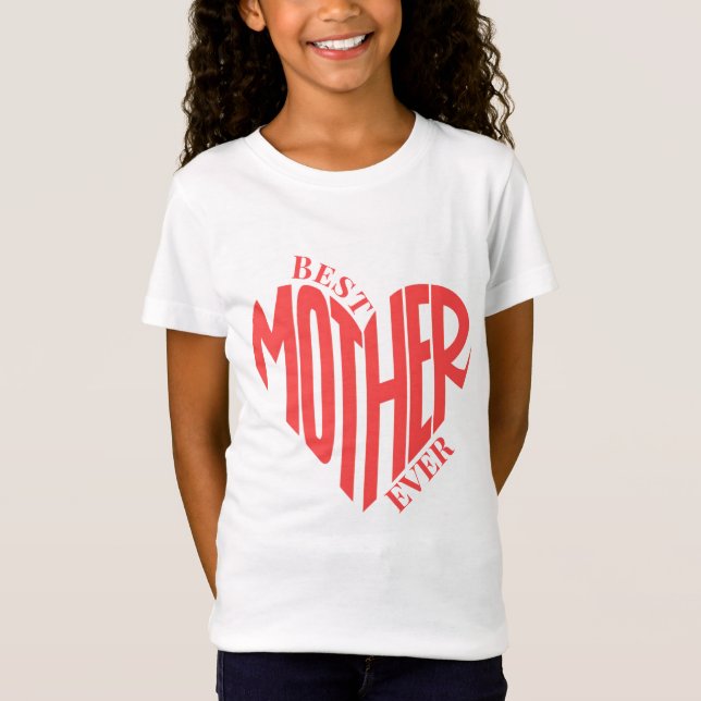 Beste Mutter je, Individuelle Name Herz T-Shirt (Vorderseite)