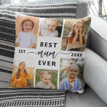 Beste Mutter je - Muttertagsfoto-Collage Kissen<br><div class="desc">Feiern Sie Ihre Mutter mit dem "Besten Mama-Ever" Mother's Day Foto Collage Throw Kissen. Dieses personalisierte Kissen besticht durch eine wunderschön arrangierte Collage aus gepflegten Fotos, in der besondere Momente und Erinnerungen eingefangen werden. Die herzliche Nachricht "Best Mum Ever" fügt eine liebevolle Touch hinzu. Aus hochwertigem, weichem und langlebigem Material,...</div>