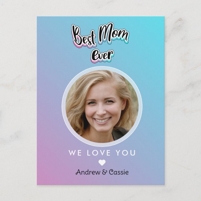 Beste Mutter je Postkarte (Vorderseite)