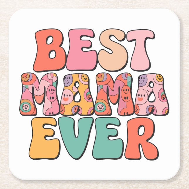 Beste Mutter je Rechteckiger Pappuntersetzer (Vorderseite)