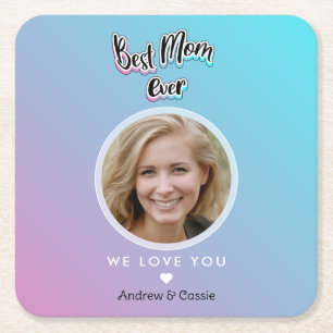 Beste Mutter je Rechteckiger Pappuntersetzer