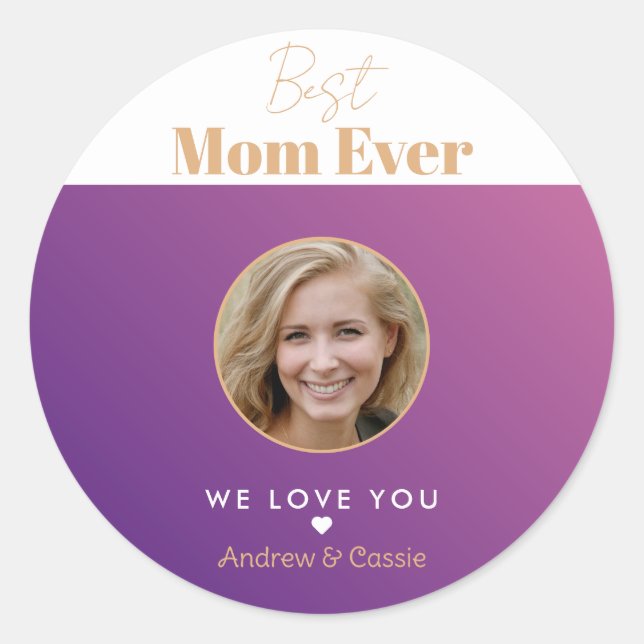 Beste Mutter je Runder Aufkleber (Vorderseite)