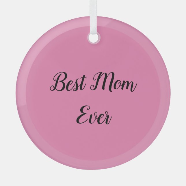Beste Mutter je Text pink Ornament Aus Glas (Vorderseite)