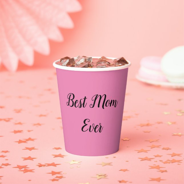 Beste Mutter je Text pink Pappbecher (Insitu)