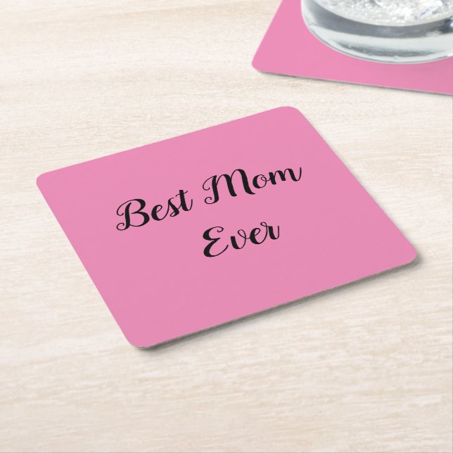 Beste Mutter je Text pink Rechteckiger Pappuntersetzer (angewinkelt)