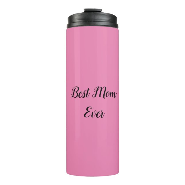 Beste Mutter je Text pink Thermosbecher (Vorderseite)