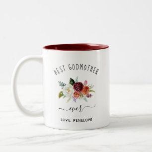 Beste Mutter je  Trendy Burgund Boho Floral Zweifarbige Tasse