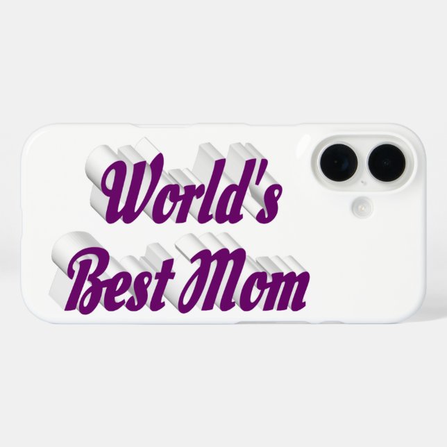 Beste Mutter lila Text iPhone 16 Hülle (Rückseite (Horizontal))