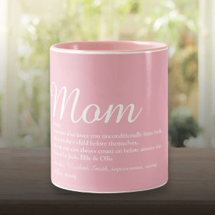 Beste Mutter Mama Definition Schrift Rosa Zweifarbige Tasse