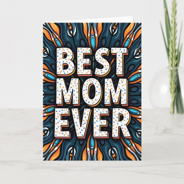 Beste-Mutter-Polka-Dot-Kunstkarte Karte (Vorderseite)