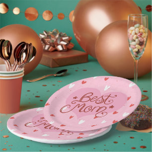 Beste-Mutter-Rosa-Papierteller Pappteller