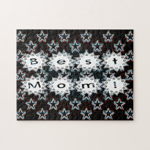 Beste Mutter Sterne in Neon-Puzzle