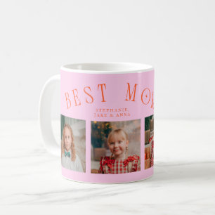 Beste Mutter überhaupt 4-Foto Orange Rosa Mutterta Kaffeetasse
