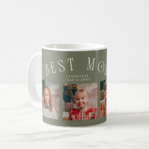 Beste Mutter überhaupt 4-Foto Salbeigrün Muttertag Kaffeetasse