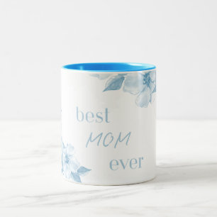 Beste Mutter überhaupt Blaues Blumenmug Zweifarbige Tasse