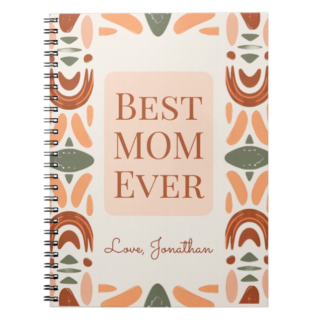Beste Mutter überhaupt Boho personalisiertes Notiz Notizblock (Vorderseite)