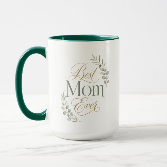Beste Mutter überhaupt Botanischer Name Typografie Tasse (Links)