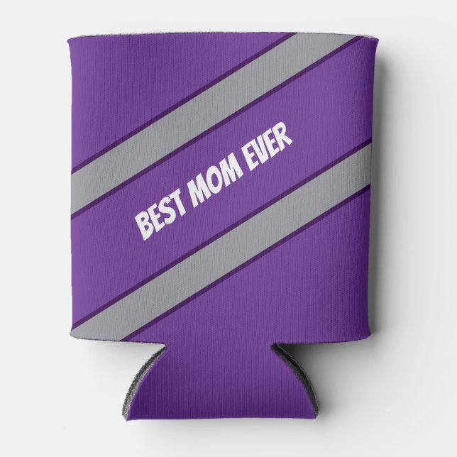 Beste Mutter überhaupt Elegantes Grau- und Lila-Sc Dosenkühler (Vorderseite)