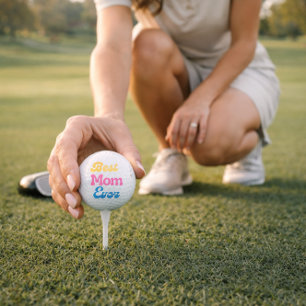 'Beste Mutter überhaupt' Farbige einfache Retro-Ty Golfball