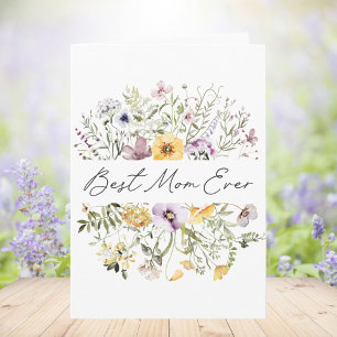 Beste Mutter überhaupt Farbige Wildblume Muttertag Karte