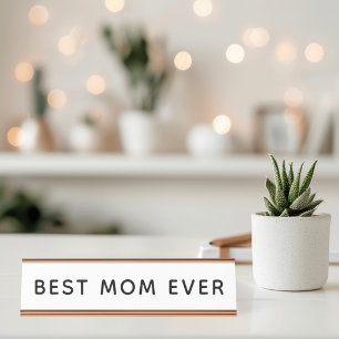 Beste Mutter überhaupt Fette moderne weiße Schreibtischnamensplakette