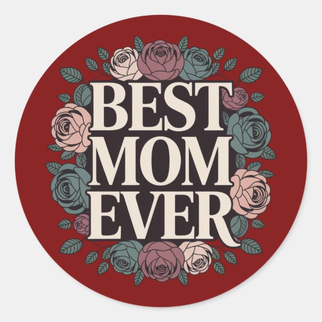 Beste Mutter überhaupt Floral Aufkleber (Vorderseite)