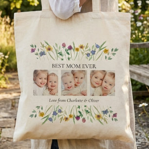 Beste Mutter überhaupt Florales Foto Tragetasche