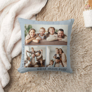 Beste Mutter überhaupt Foto Muttertag Staubblau Kissen
