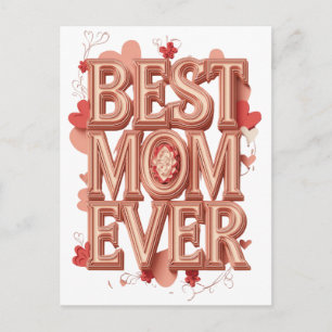 Beste Mutter überhaupt Gold 3D Design Elegantes Postkarte